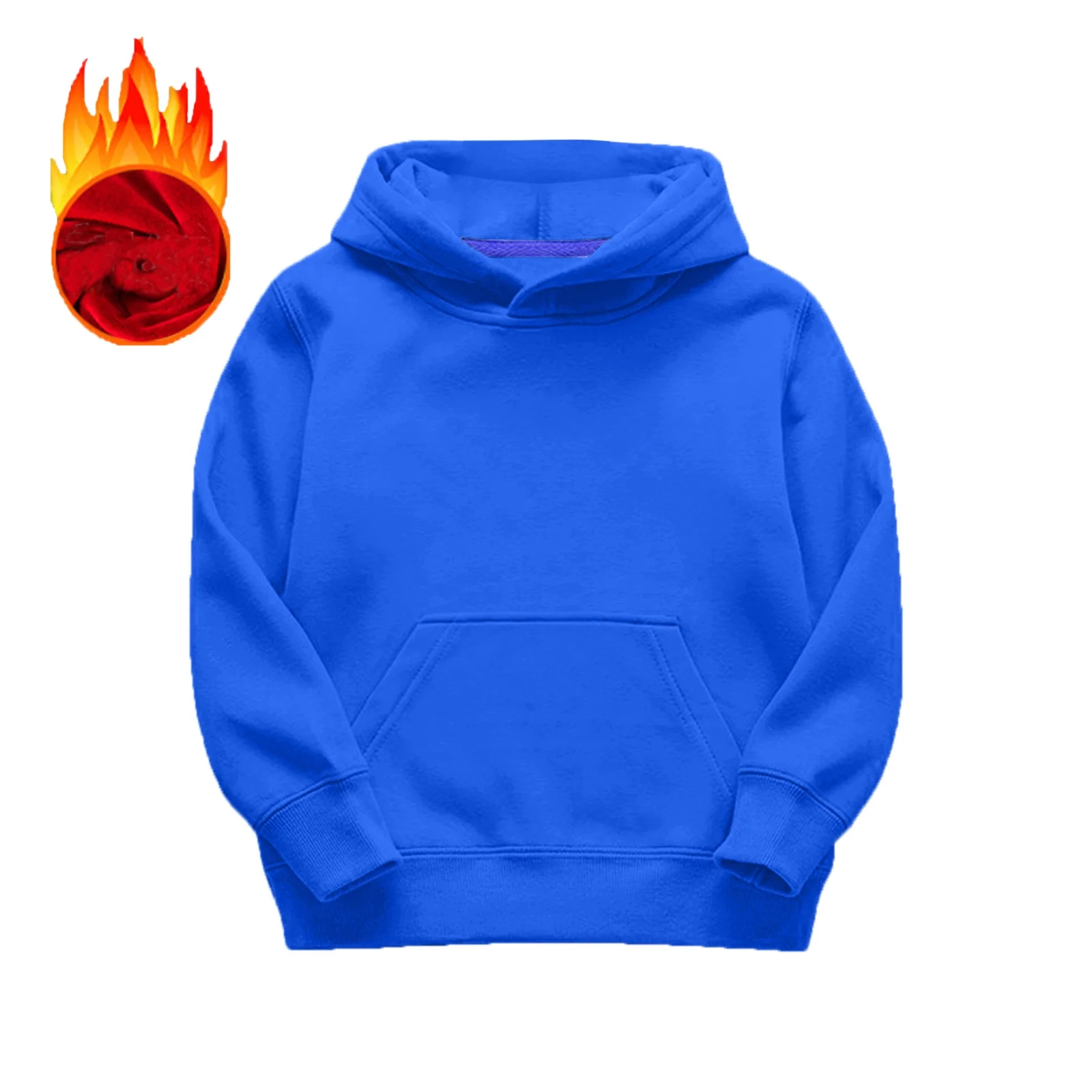 Unbranded Affordable girls' sweatshirts Girls Hooded Pullover Long Sleeve Patchwork Sweatshirt Warm Soft Comfortable Blouse tops for toddler Kids Outerwear Dark Blue 4-5 Years