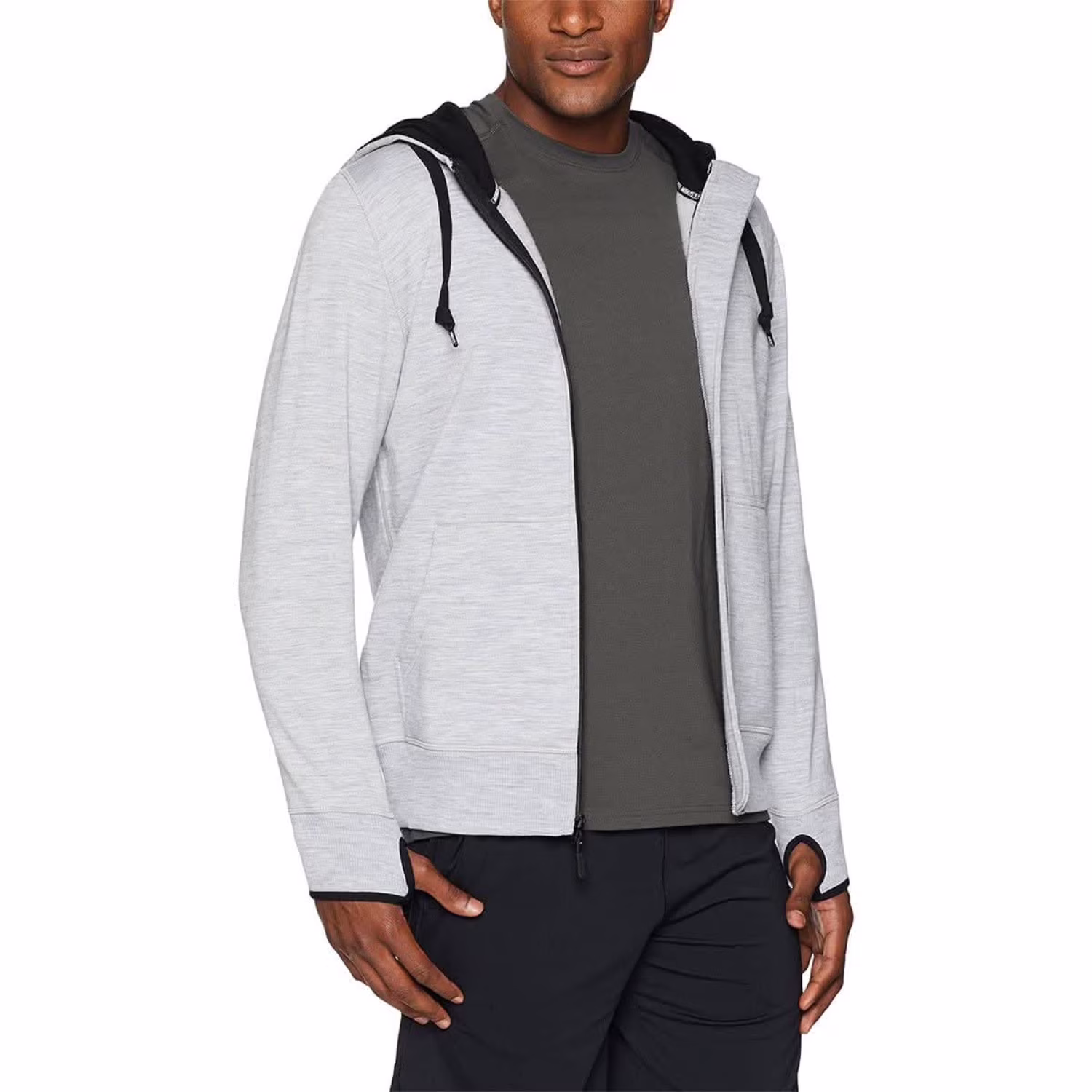 Men's Brushed Merino Wool Full-Zip Hoodie - Heavyweight