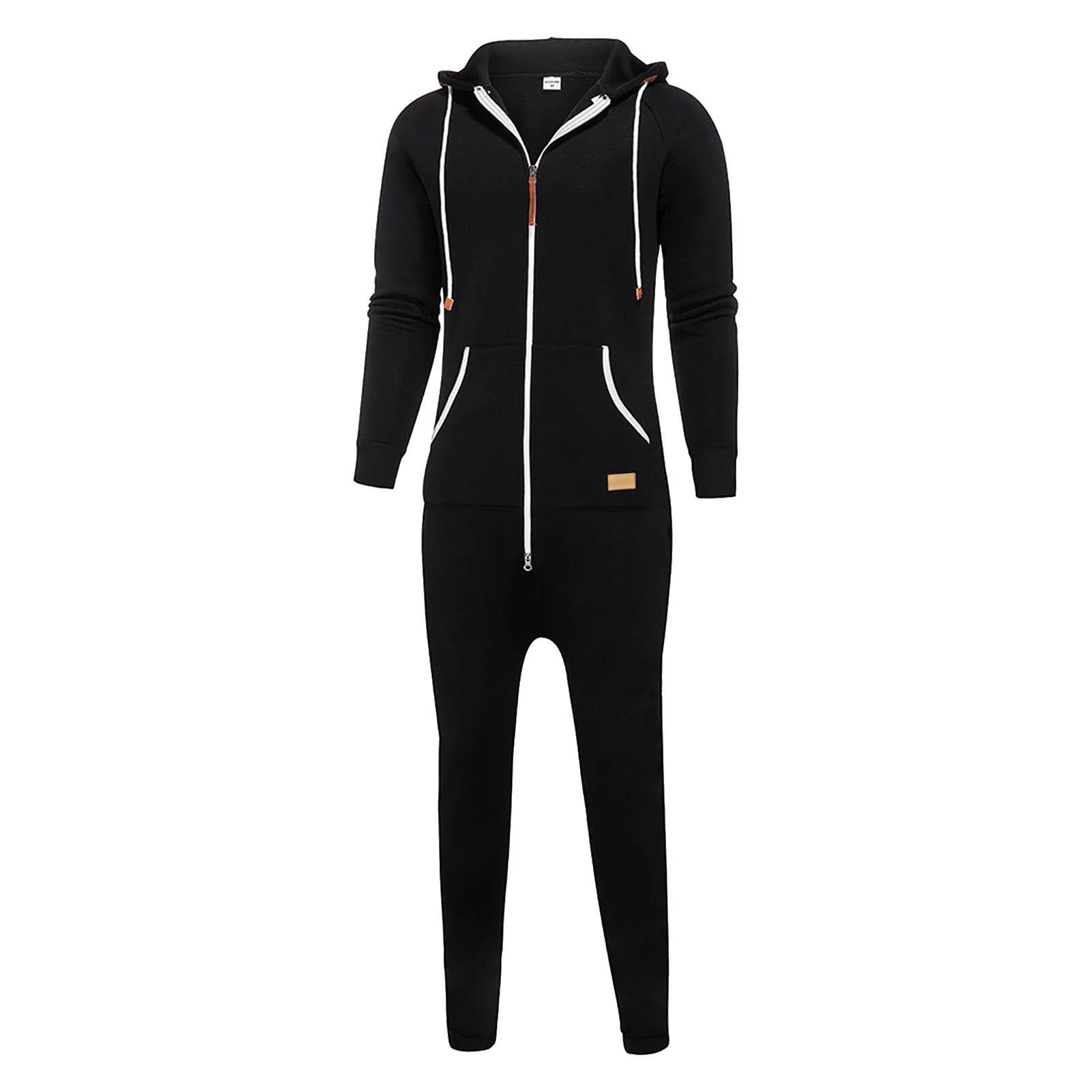 KDFJPTH Onesie Men's Hooded Jumpsuit Zip Up One Piece Pajamas Playsuit Jogger Sweatsuit Overall Romper