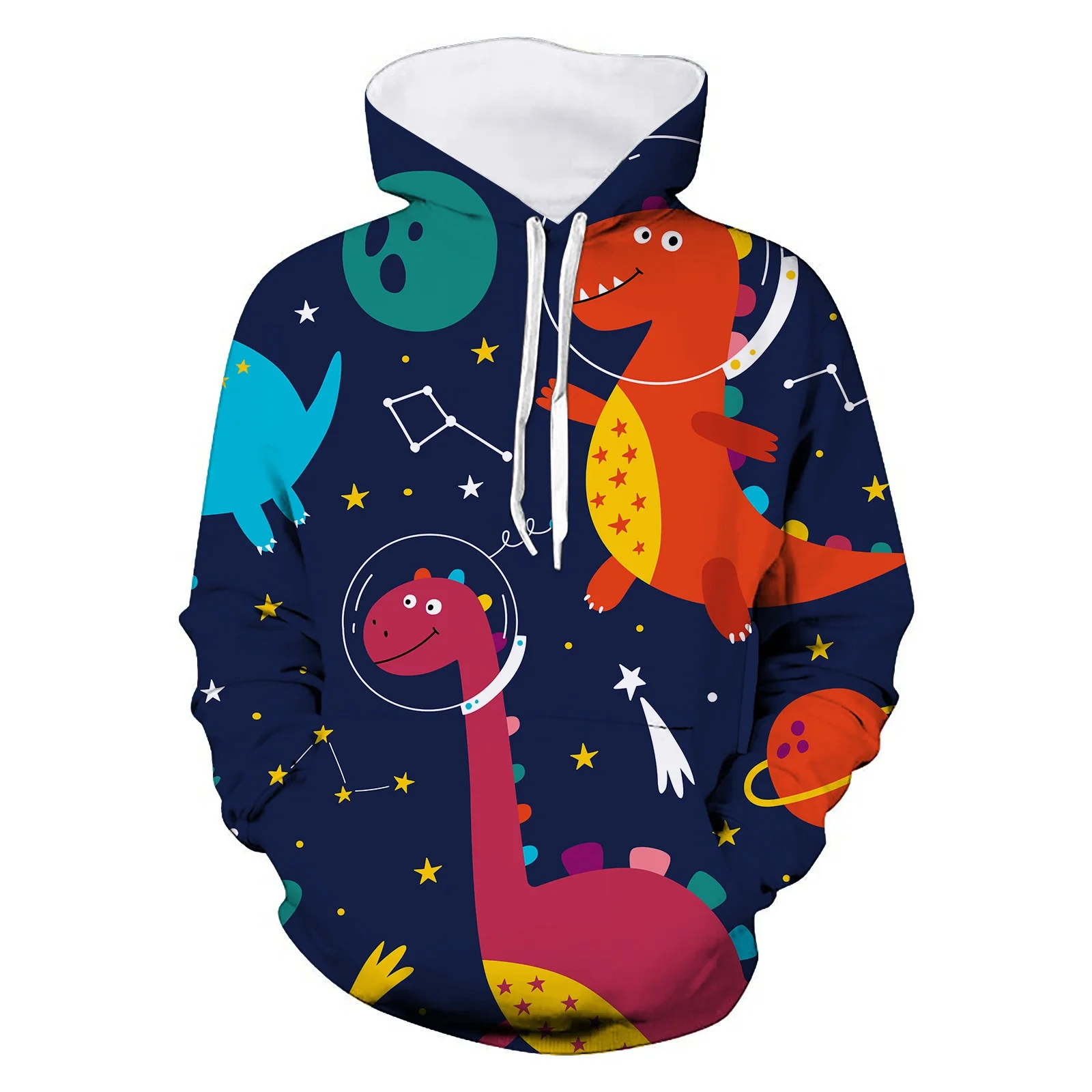 Toddler Boys Sweatshirts Little Girls Kids Teen Hooded Unisex Galaxy Dinosaur Printed Pullover Hoodie with Pocket Tops for Boys