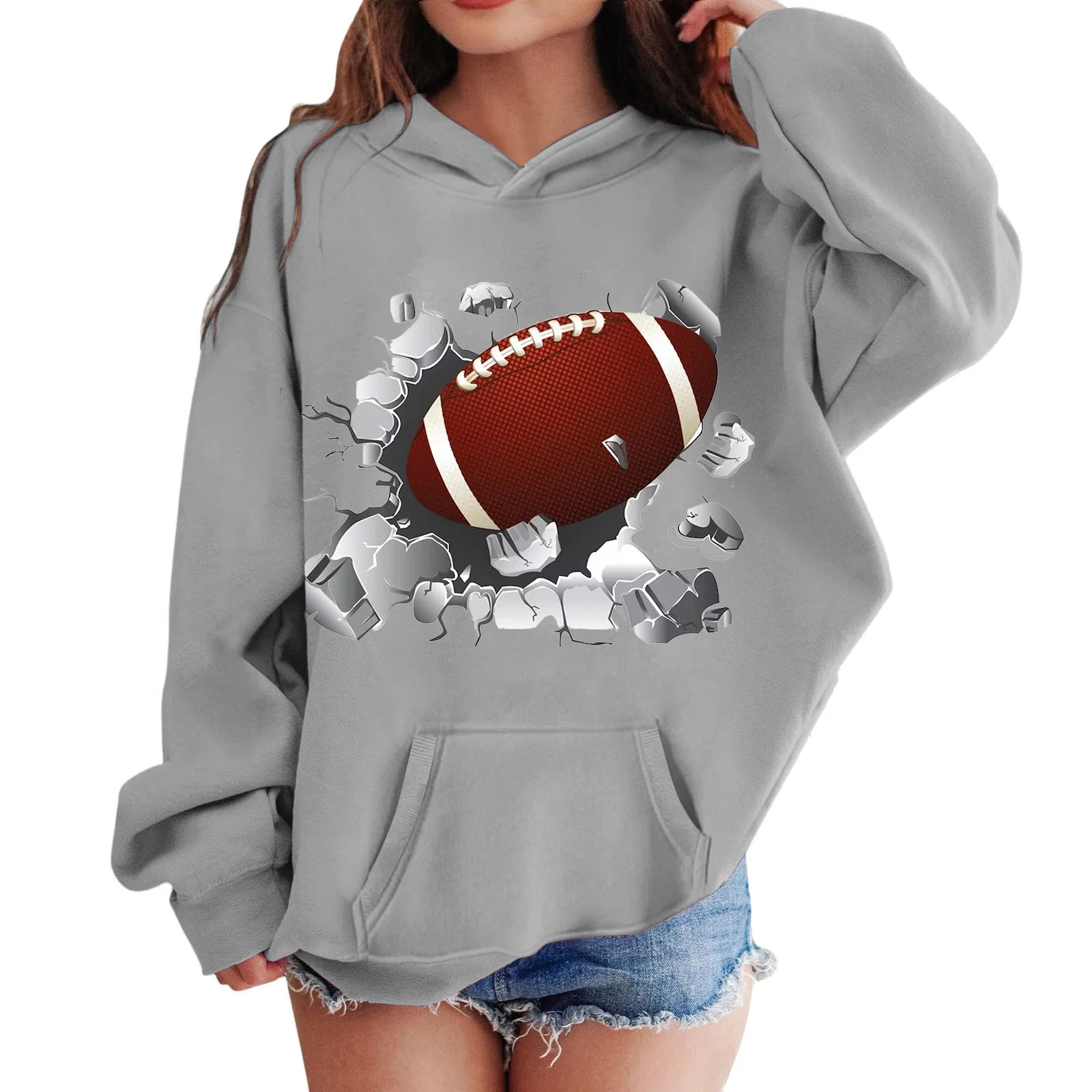 Toddler Pullover Hoodies Football Fans Teen Player Sports Retro Boys Girls Rugby Pullover Sweatshirts