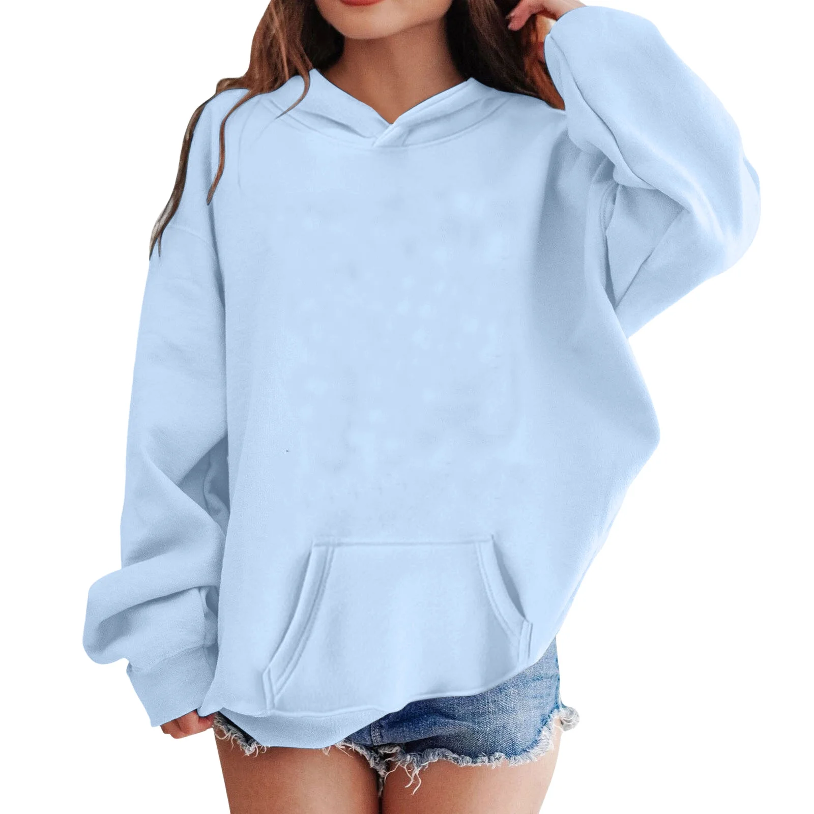 Unbranded Girls' sweatshirts trending Girls Hooded Pullover Long Sleeve Patchwork Sweatshirt Warm Soft Comfortable Blouse tops for toddler Kids Outerwear BU2 5-6 Years