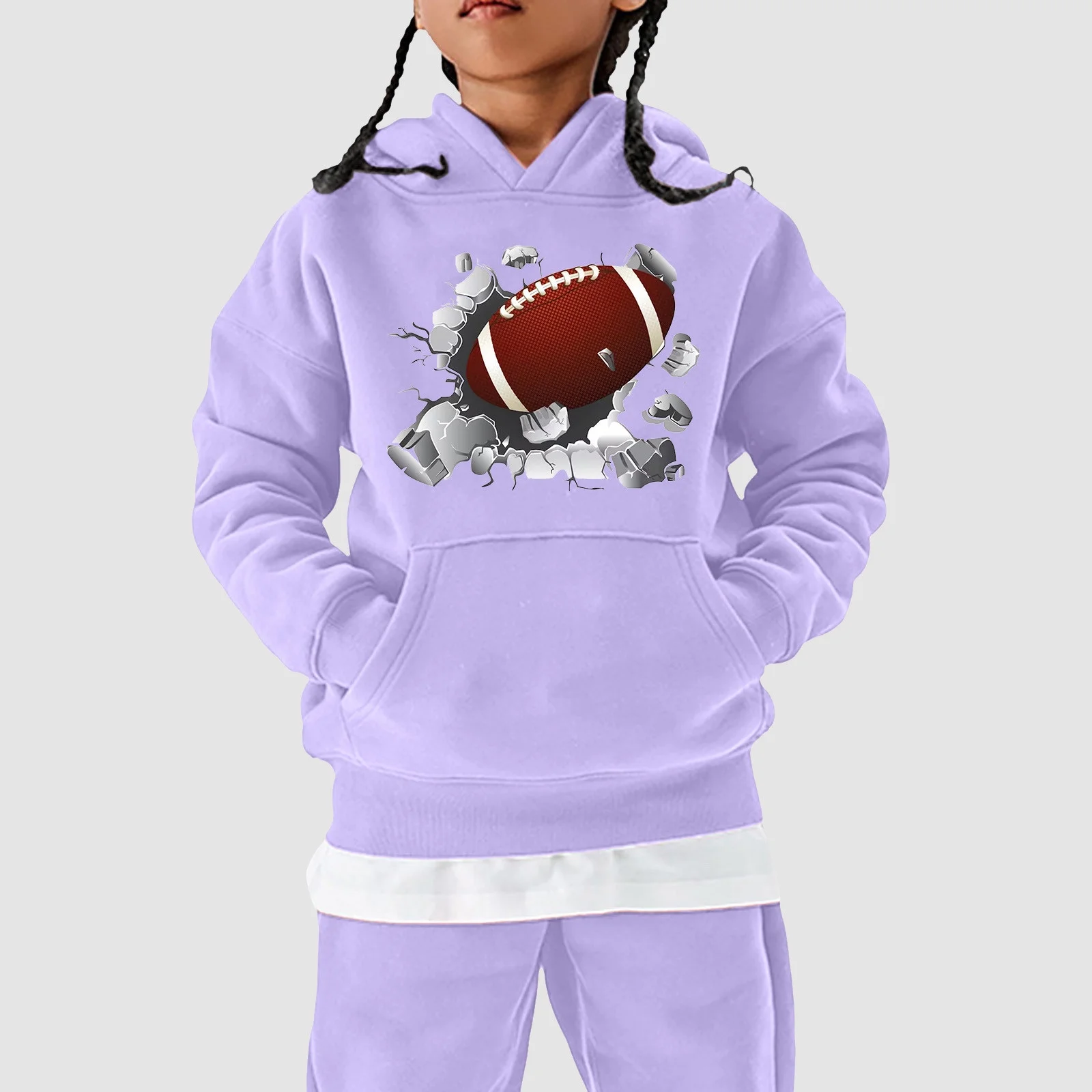 Girls Sweatshirts for Childrens Trendy Toddler Kids Football Fans Teen Player Sports Retro Kids Boys Rugby Pullover Hoodie Top