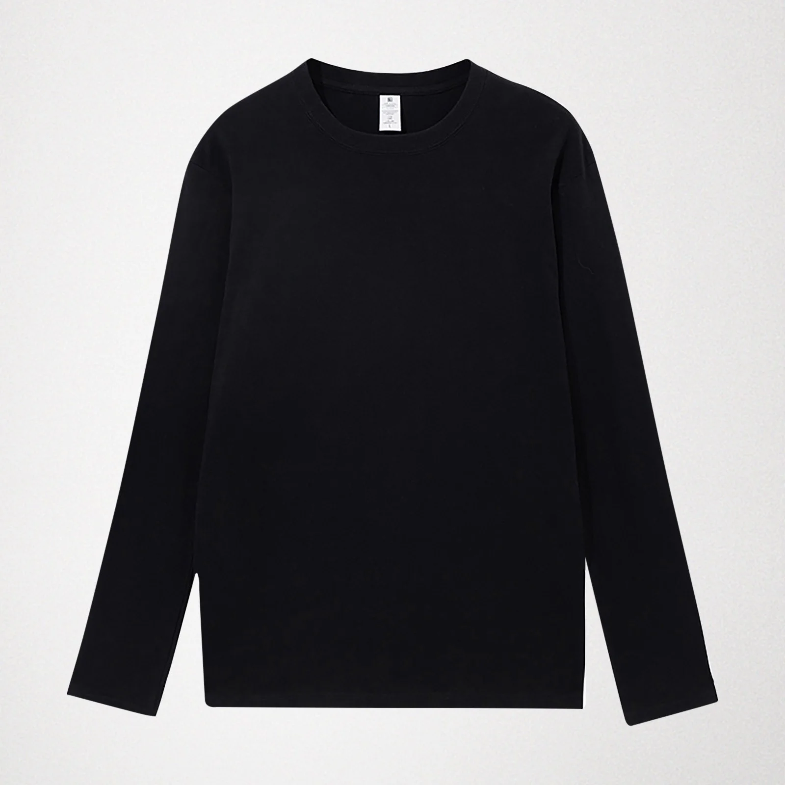 Long Sleeve T Shirt Women Cotton Women's Classic Fit Long Sleeve Crew Neck Solid Color Long Sleeved Base T Shirt Black, S