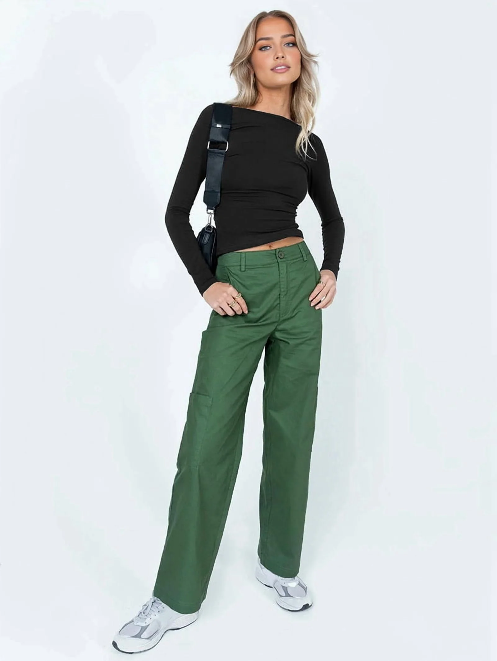 Women'S Open Back Long Sleeve Slim Crew Neck T-Shirt Y2K Crop Top Solid Color Casual Retro Fashion T-Shirt Black L