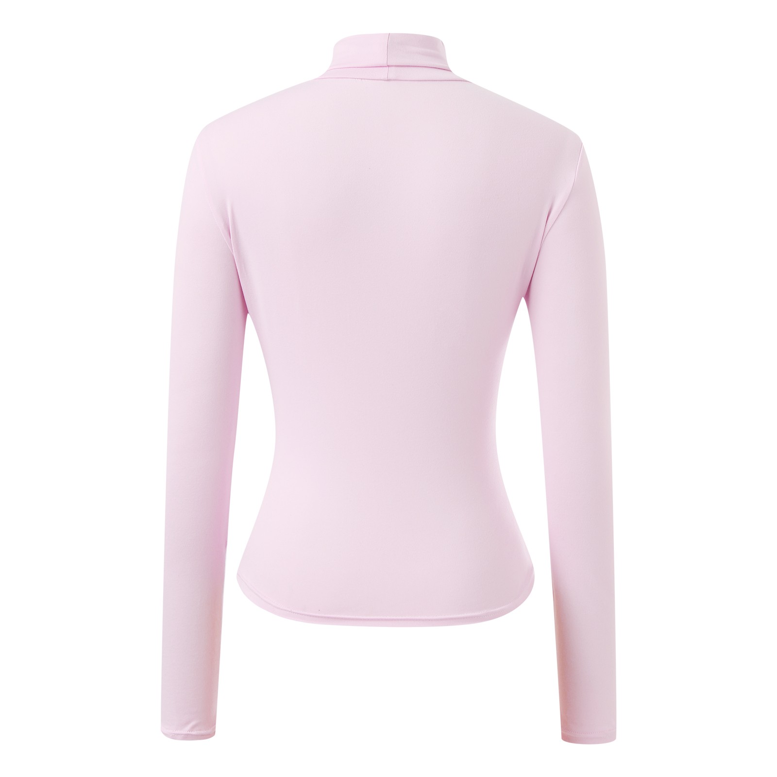 Long Sleeve Shirts for Women V Neck Womens Long Sleeve Turtleneck Crop Tops Basic Slim Fitted Going Out T Shirts Winter Clothes Z0B-Pink, S