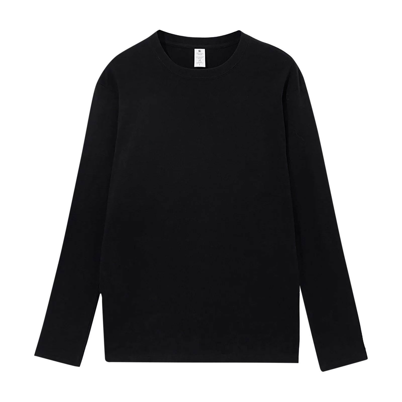 Long Sleeve T Shirt Women Cotton Women's Classic Fit Long Sleeve Crew Neck Solid Color Long Sleeved Base T Shirt Black, S