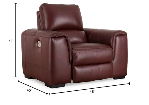 Signature Design by Ashley Alessandro Modern Power Recliner with Adjustable Headrest, Red