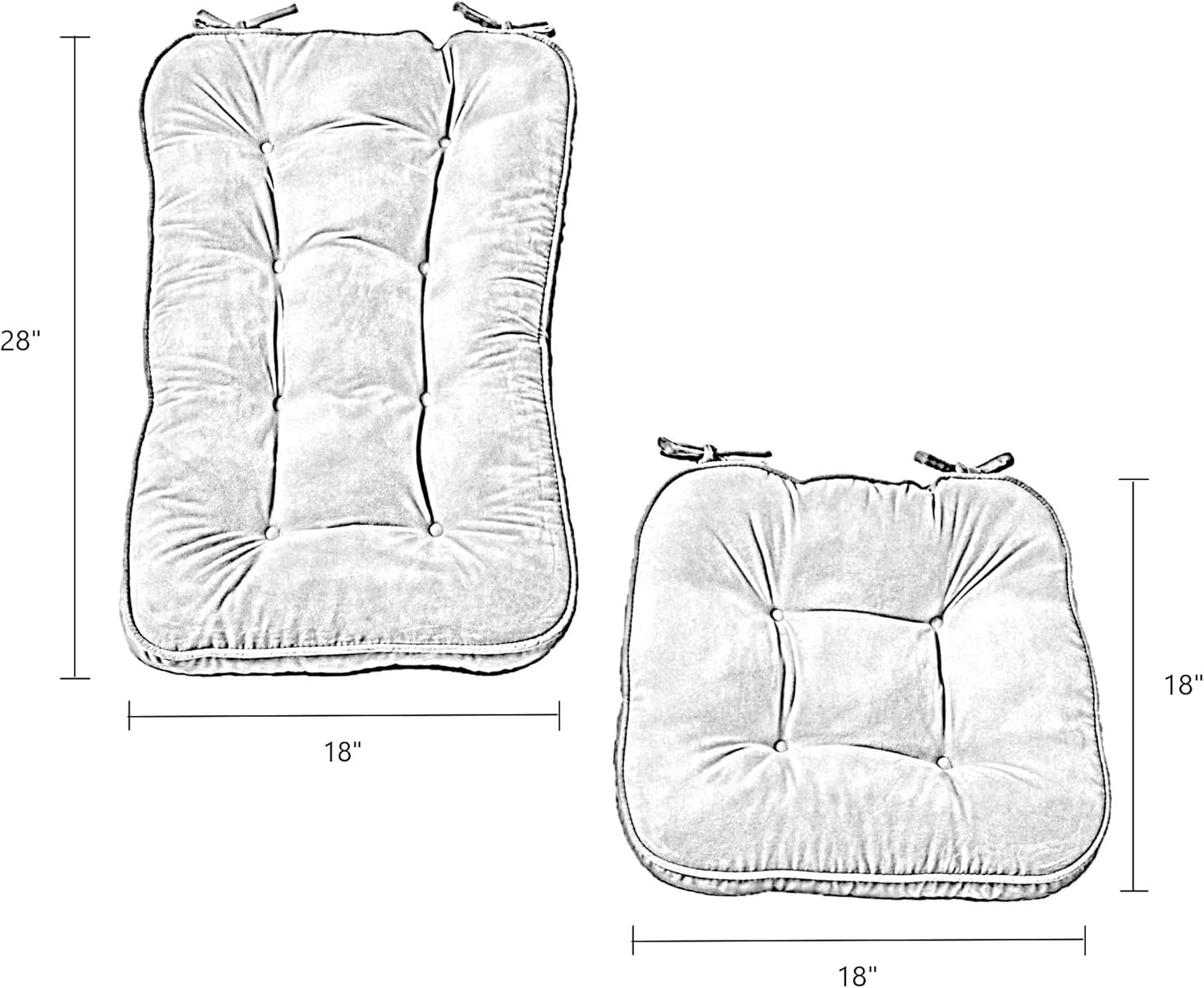 Greendale Home Fashions Jumbo Rocking Chair Cushion Set Hyatt Fabric, Cream