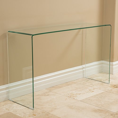 Christopher Knight Home Cadyn 12mm Tempered Glass Console Table, Clear