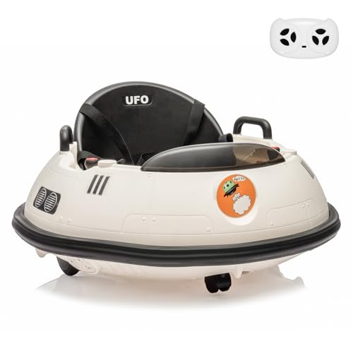 12V Electric Ride on Bumper Car for Toddlers, Kids Bumper Car with Remote Control, LED Lights & 360 Degree Spin, Indoor and Outdoor for 18+ Months Kids