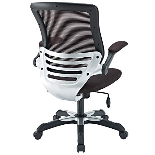 Modway Edge Mesh Back and Mesh Seat Office Chair In Black With Flip-Up Arms in Gray