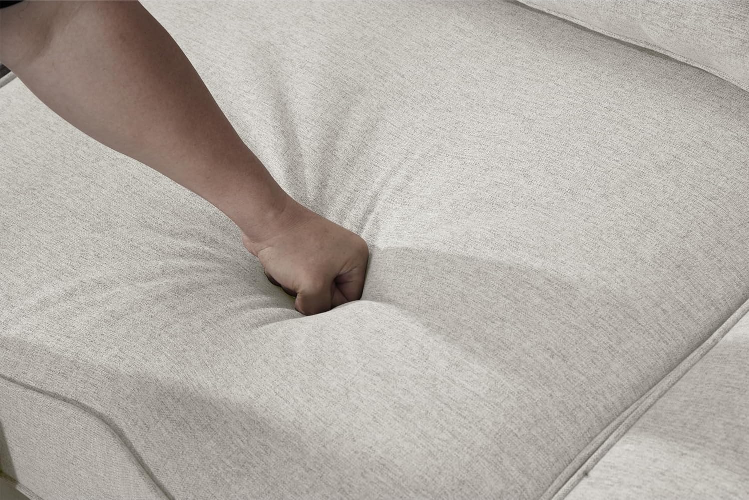 137'' Reversible Flexible Combination Modular Sofa Couche with Ottoman Sectional, Cream