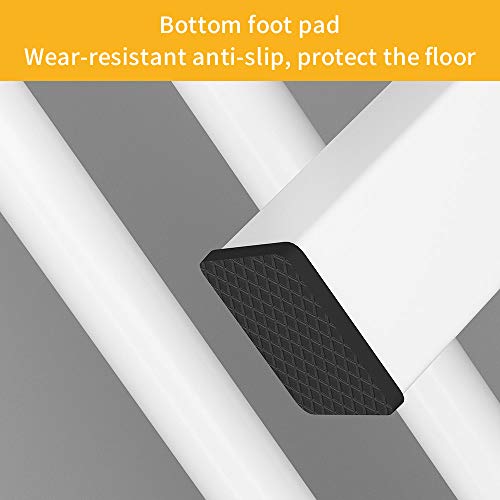 UDEAR Garment Rack Freestanding Hanger Double Rods Multi-functional Bedroom Clothing Rack, Double layer ，4 Hooks，White