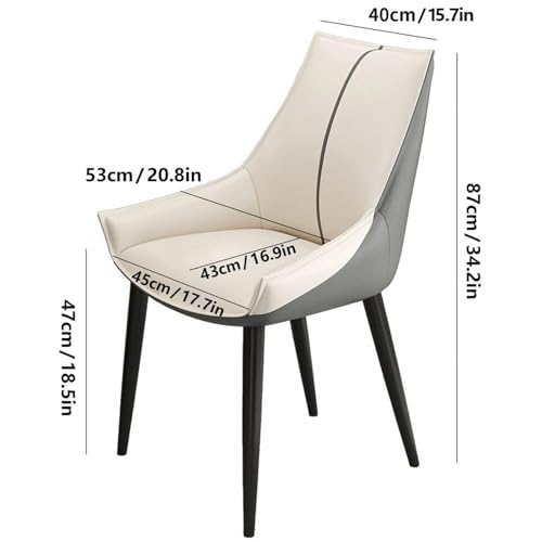 Mid-Century Modern Side Chair Set of 2, Dining Room Kitchen Chairs, with Upholstered Cushion Seat and Metal Leg for Living Room Dining Room,D