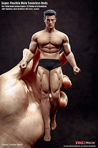 Scarab TBLeague 1/12 Male Body 6 inch Action Figure Full Set-Silicone Body+Head+Underwear Super Flexible Male Dolls for Arts/Drawings/Photography (TM01A)