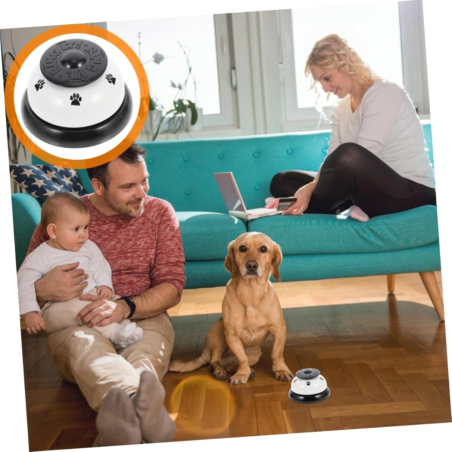 SUPVOX Intelligence Toy Bell Kitten Toy Dog Bells Doggy Toy Classroom Bells Dog Door Bell Cat Tell Bell Potty Button Desktop Dinner Bell Dogman Toys Pet Service Bell White Metal