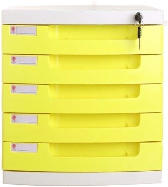File Cabinet Office Storage Box,Desktop File Cabinet, with Lock/Blank Label and 5-Layer Drawer Storage Organization 3Color (Color : B1)