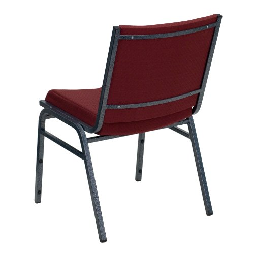 EMMA + OLIVER Heavy Duty Burgundy Patterned Fabric Stack Chair