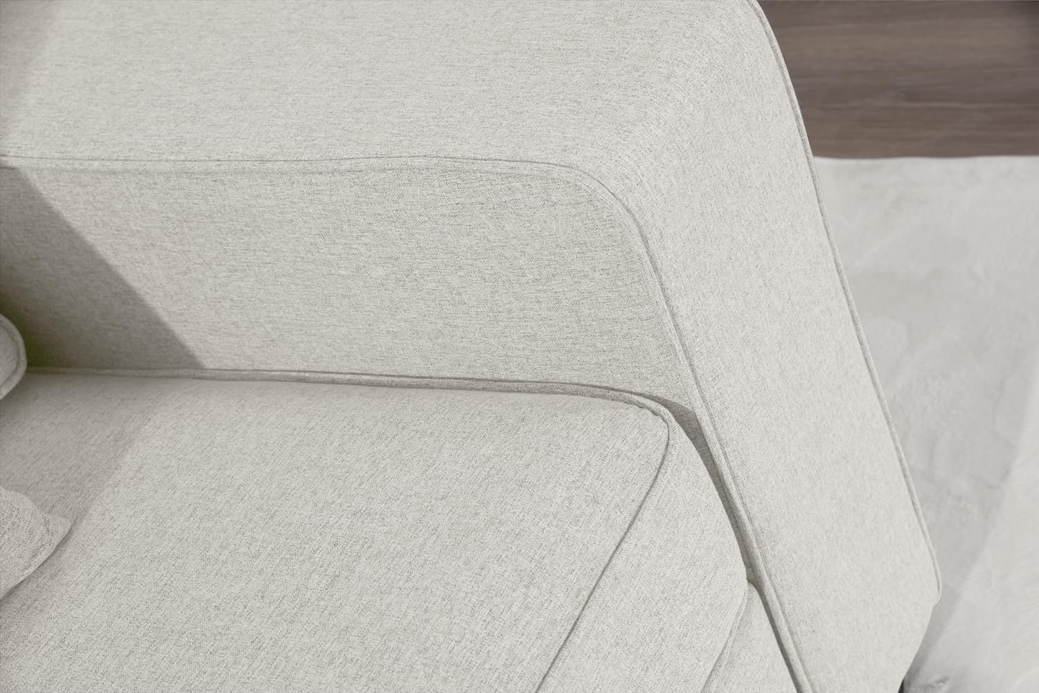 137'' Reversible Flexible Combination Modular Sofa Couche with Ottoman Sectional, Cream