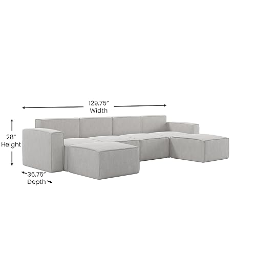 Flash Furniture Bridgetown Luxury Modular Sectional Sofa, Set of 1, Cream