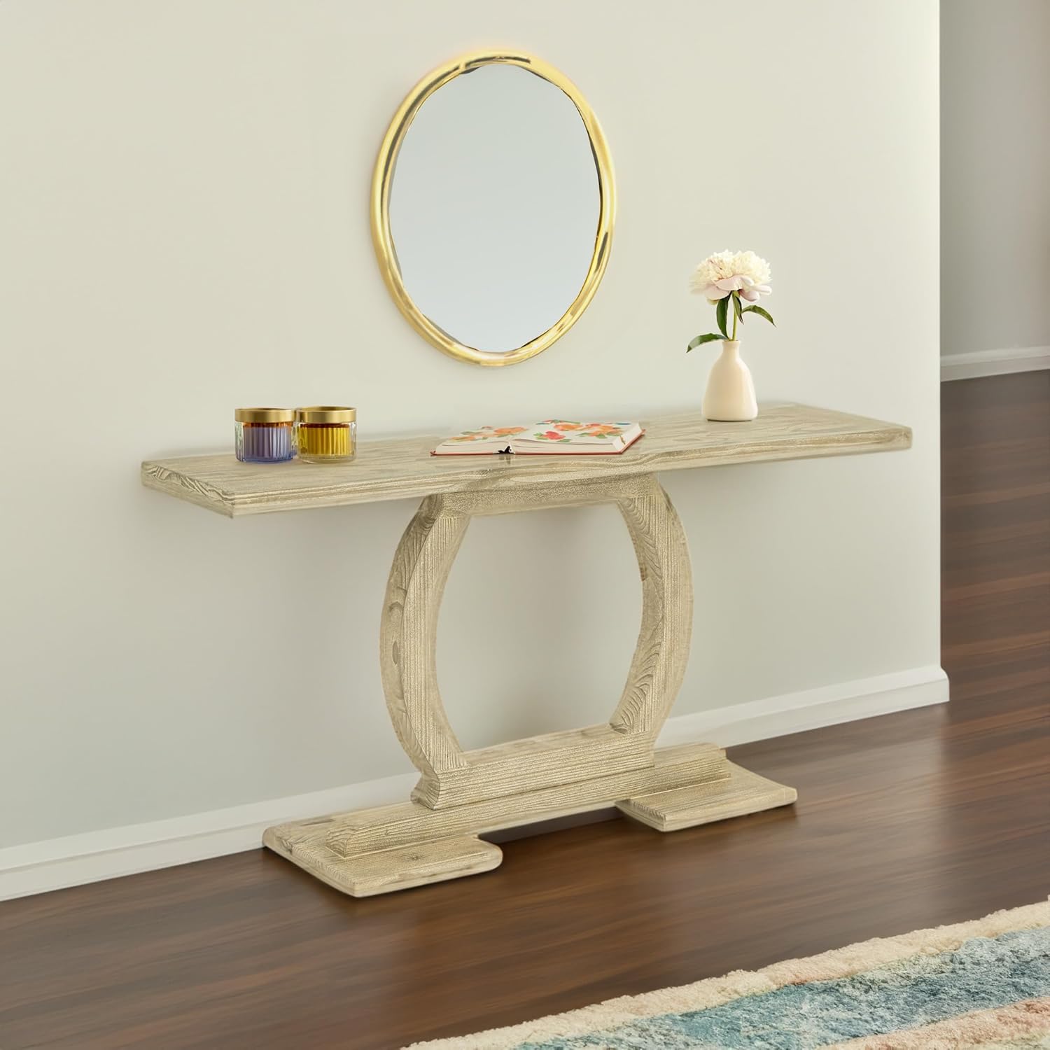 Boraam Zen Console Table, Barnwood Sandblast