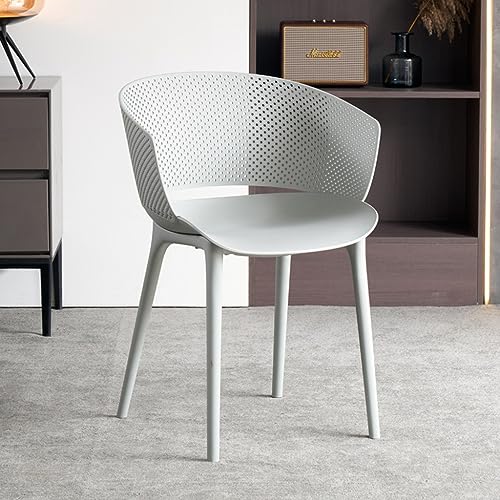 TemkIN Mid Century Modern Arm Chair, Dining Chair with Curved Backrest, for Living Room Bedroom Restaurant Kitchen, Quick Assembly, Set of 4 (Color : Dark gris, Size : 47 * 54 * 80cm)