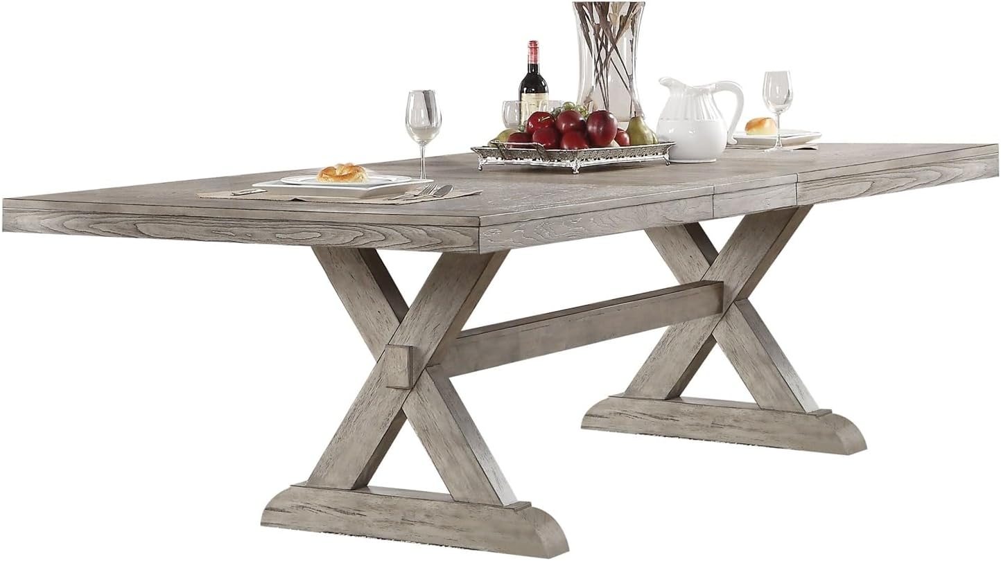 Dining Table in Gray Oak, Oak Dining Tables, Solid Wood