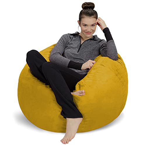 Sofa Sack Bean Bag Chair - Plush, Ultra Soft - Memory Foam Bean Bag Chair with Microsuede Cover - Stuffed Foam Filled Furniture and Accessories for Dorm Room 3 Feet - Bright Green