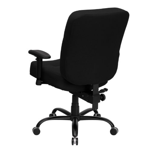 Flash Furniture HERCULES Series Big & Tall 400 lb. Rated Black LeatherSoft Executive Ergonomic Office Chair with Adjustable Arms