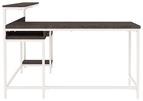 Signature Design by Ashley Camiburg Modern L-Shaped Home Office Desk, Warm Brown