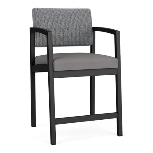 Lenox Steel Modern Fabric Hip Chair in Black/Adler Gray Flannel