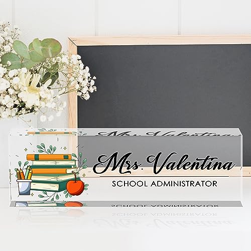 Desk Name Plate Personalized, Name Plate for Desk, Custom Office Desk Decor Office Gifts for Women Men, Acrylic Desk Accessories Employee Appreciation Gifts for Boss, Manager, Teacher, Nurse