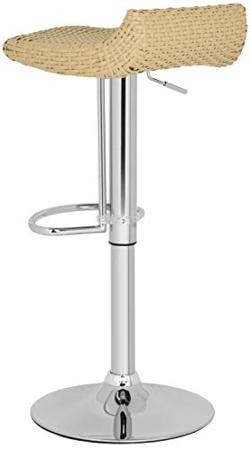 Safavieh Home Collection Juji Wicker Black Adjustable Swivel Gas Lift 24-32.5-inch Bar Stool