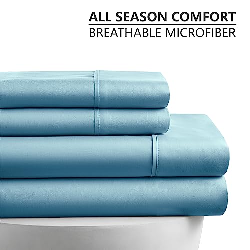 American Home Collection Queen Sheet Set - 4 Pieces Extra Soft Bedding Sheets & Pillowcases Set - Breathable, Wrinkle Free, Deep Pockets, Easy Fit, Oeko-Tex, Soft Bed Sheets (Queen, Grey)