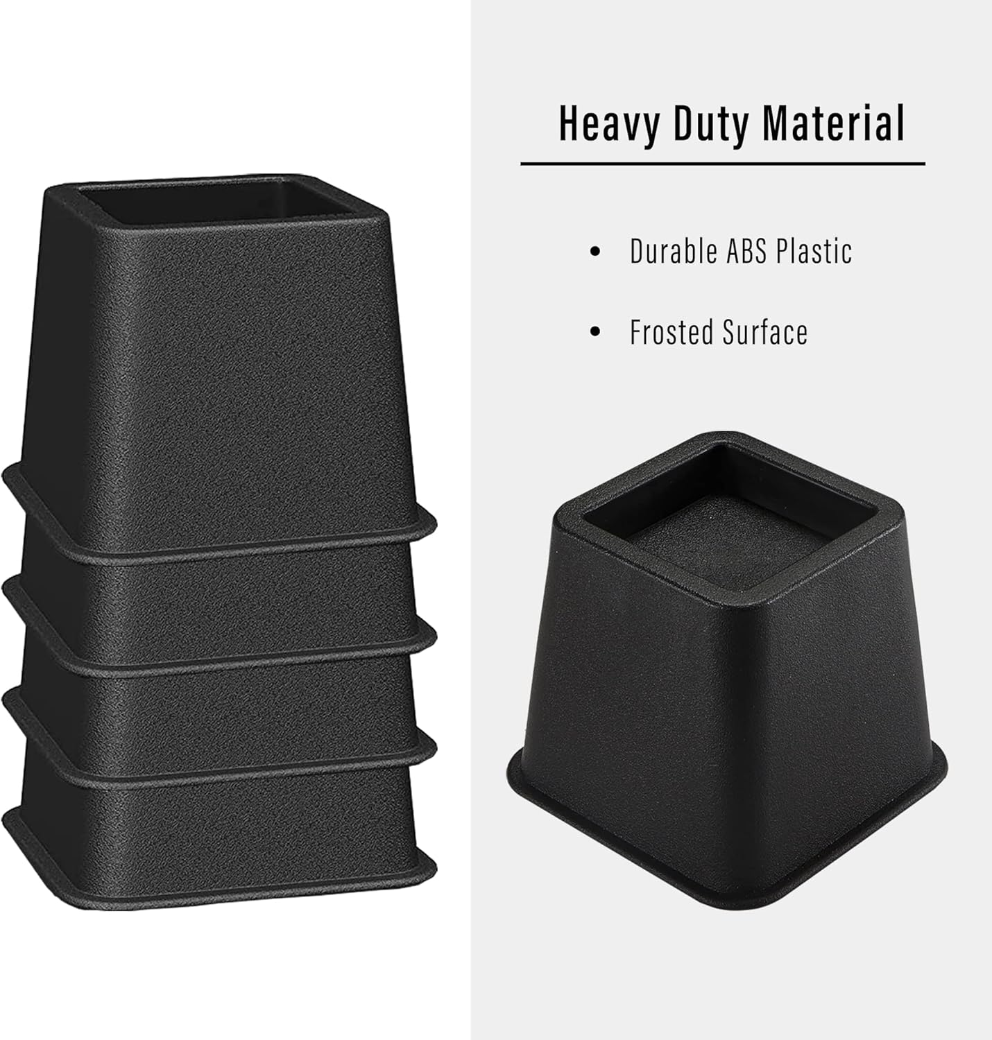 Lufia Bed Risers Heavy Duty, Stackable & Adjustable Bed Furniture Risers, Coming with 4 Small (3