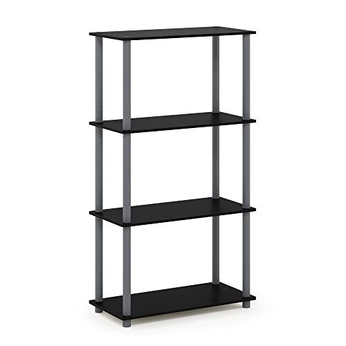 Furinno (99557LC/BK Turn-N-Tube 4-Tier Multipurpose Shelf Display Rack - Light Cherry/Black Turn-N-Tube 3-Tier Compact Multipurpose Shelf Display Rack, Dark Cherry