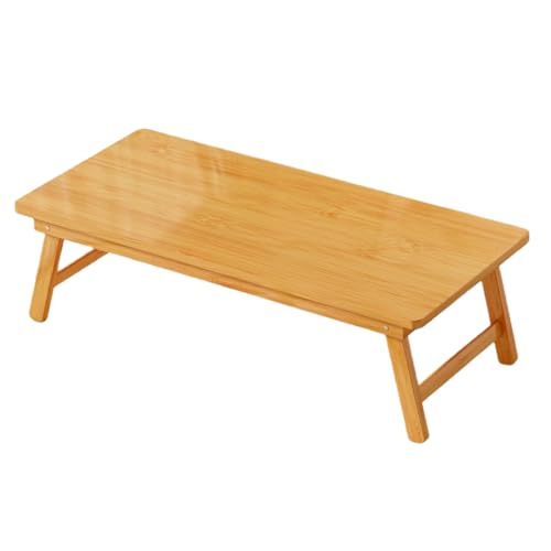 Japanese Floor Tea Table, Floor Sitting Table, Foldable Bamboo Coffee Table, Low Table for Sitting On The Floor,Meditation Altar Table(67x34.3x27cm)