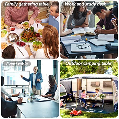 BestOffice Camping Folding 8 Foot Plastic Table, White