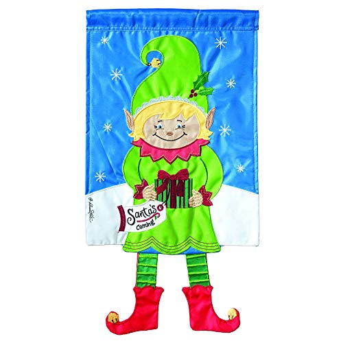 Christmas Flamingo Amaranth Pink 13 x 18 Small Double Applique Outdoor Holiday House Flag