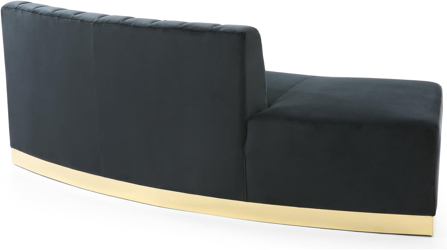 Brentwood Armless Velvet Curved Sofa in Black PF-G0433-SCH