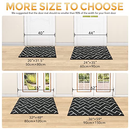 hicorfe Indoor Doormat,Front Back Door Mat Rubber Backing Non Slip Door Mats 32