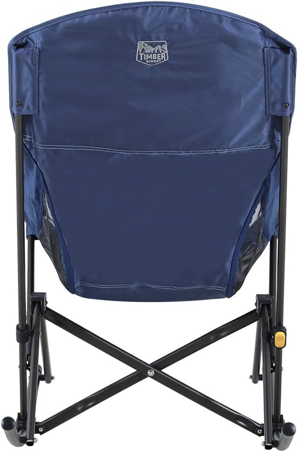 Timber Ridge Capsule Quad Folding Rocker Compact Rocking Camping Chair, 22.83”W x 20.47”D x 18.5”/33.07H, Blue