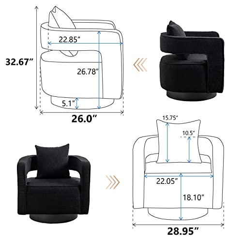 ODUWA Swivel Barrel Accent Chair Set of 2,26