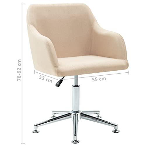 Swivel Dining Chair Cream Fabric,Modern and Stylish Swivel Dining Chair with Ergonomic Design and Height Adjustment Dining Room Furniture
