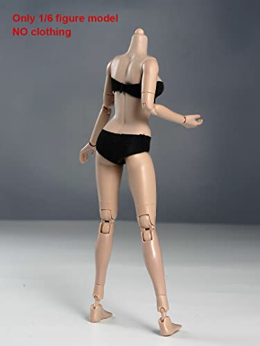 1/6 Scale Miniature Figure Body, 12inch Pale Skin Super Flexible Joint Body Half-Pack Silicone Huge Bust Action Figure Body Doll Collection for 1:6 Head Sculpt