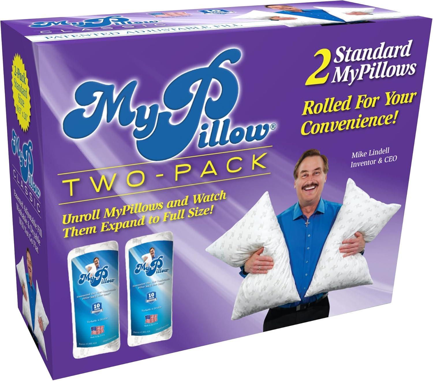 MyPillow Classic Standard Bed Pillow, Medium Support (Pack of 2)