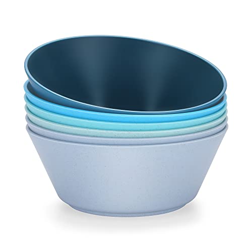 Homestockplus 50 Oz Large Cereal Bowls, Unbreakable Salad Bowl Set of 6, Sturdy and Stackable Serving Bowls, Microwave Dishwasher Safe Color Bowls Set for Oatmeal, Soup, Ramen, Salad, Snack -6 Colors