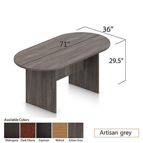 GOF 6FT, 8FT, 10FT Conference Table & Chair (G10705B) Set, Dark Cherry, Espresso, Artisan Grey, Mahogany, Walnut (10ft Table with 8 Chairs, Artisan Grey)