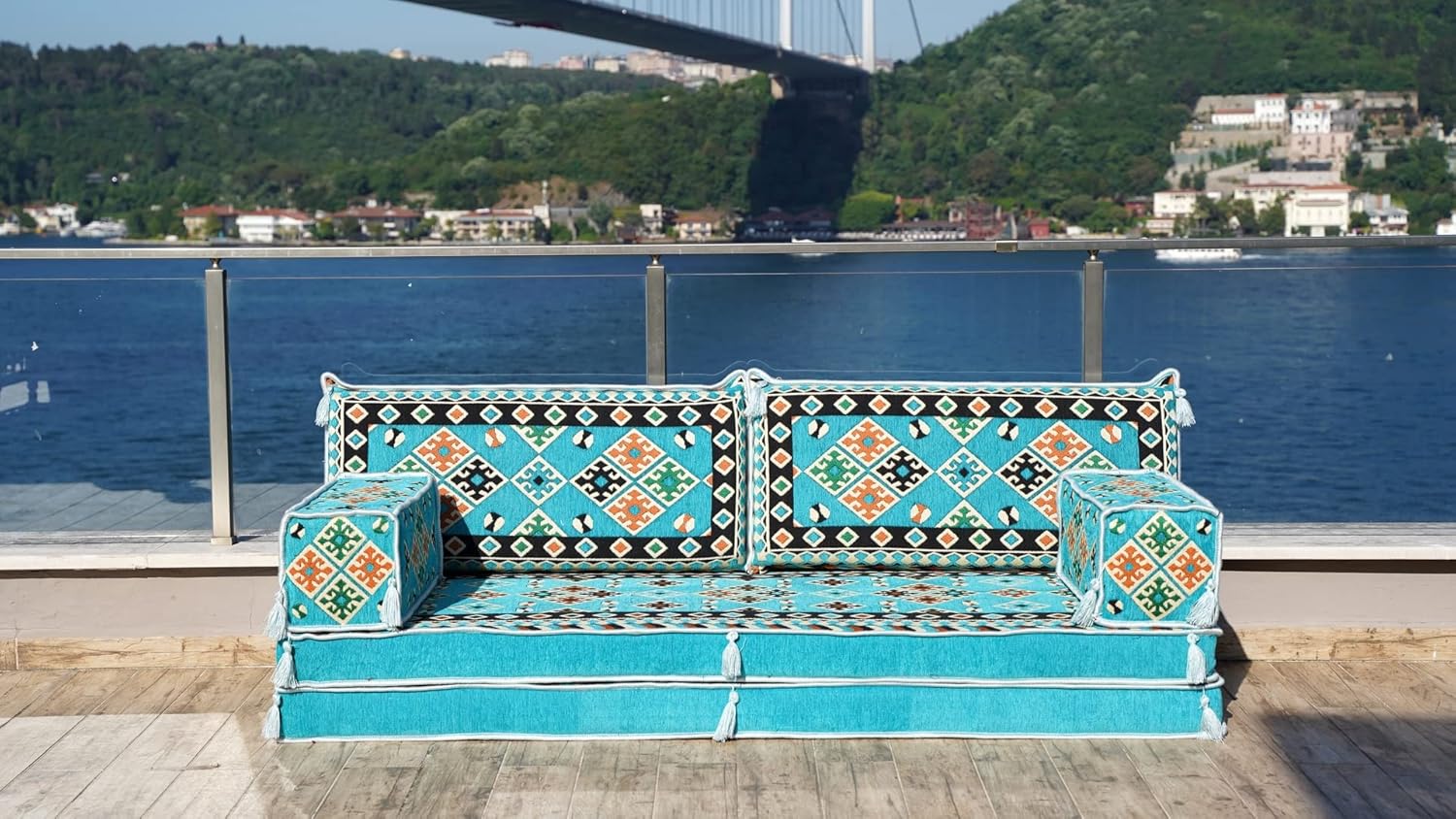 8 Thickness Turquoise Floor Sofa Set, Floor Cushions, Balcony Patio Sofas, Pallet Sofa, Ethnic Sofa, Moroccan Sofas, Sectional Sofas, Sofa Bed, Lazy Sofa Bed